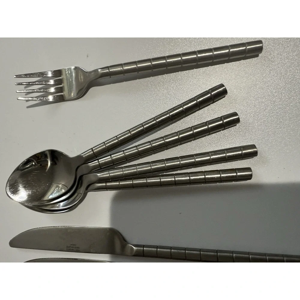 Pier 1 Imports Flatware 18/8 Stainless‎ Bamboo 9 Lot
